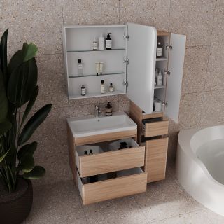 Подвесная тумба под раковину Style Line Атлантика Люкс Plus СС-00002341 70см ясень перламутр